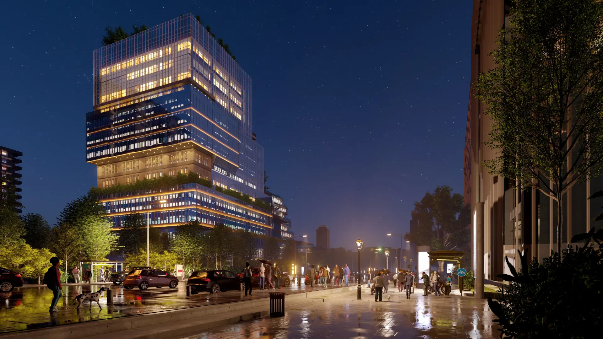 Modern Building Night View